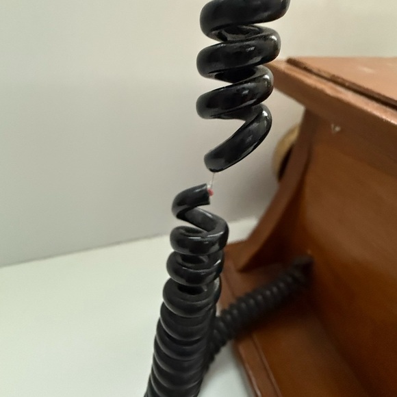 Vintage Rotary Dial Telephone with Wood and Brass - Picture 4 of 11